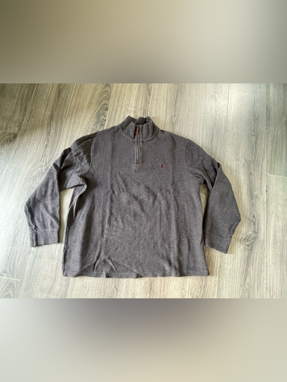 Polo Ralph Lauren Grey Quarter Zip Sweater Men’s Size Extra Large XL 1/4 Zip